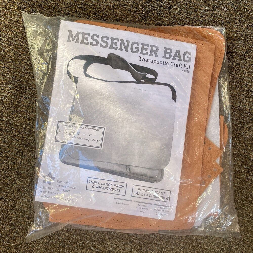 Messenger Bag LEATHER Therapeutic Craft Kit #1315 Lazyboy